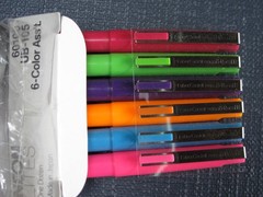 Uni-Ball Neon Lites Pens by Faber-Castell, Six Color Assortment, New