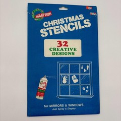 Vintage Holly Trim Christmas Stencils 32 Designs Window Spray Snow Holiday Decor