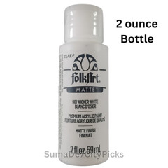 FolkArt Acrylic Craft Paint Matte 2 oz Flat Non-Glossy Canvas DIY – Wicker White