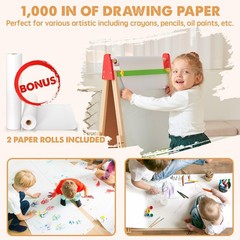 Easel for Kids with 2 Drawing Paper Roll, Learning-Toy for 3,4,5,6,7,8 Years …