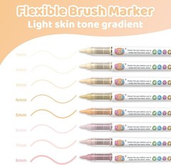 Skin Tone Acrylic Paint Markers, Skin Color Brush Tip Acrylic Paint Pens for Pum