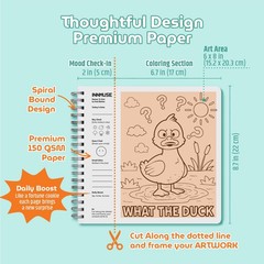 Adult Coloring Book Set of 2 – Funny Pun & Motivational 8.7″ x 8.7″, WHITE