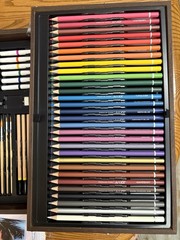 Art 101 – 151-piece Set with Wood Case, Pencil, Pastel Art Fold out Complete