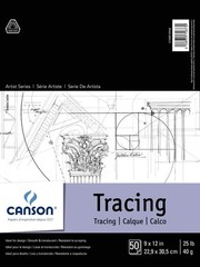 Canson 9×12 Inch Tracing Paper Pad 50 Sheets Acid Free Smooth Surface