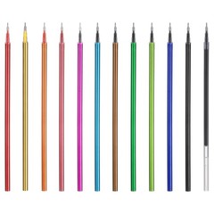 12Pack 0.5mm Gel Pen Refills for Coloring, Medium Point Pens Refills, Multicolor