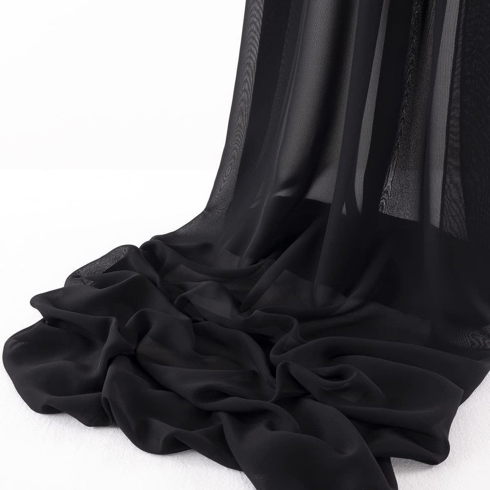 Chiffon Fabric Black Sheer 20 Yards 60 Wide Wedding Arch Draping MLMW Halloween