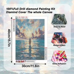 Jesus Diamond Art Kits for Adults,Beach Scenery Diamond Painting Kits for Adultt