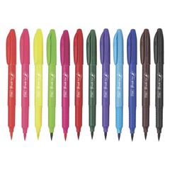 FLAIR Creative Brush Pen With Flexible Tip 12 Bright Shades