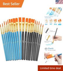 20 Pcs Paint Brushes, Acrylic Painting Brush Set, Watercolor Brushes, Acrylic…