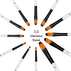 GETHPEN Filbert Paint Model 1# 2# 3# 4# 5# 6# 7# 8# 9# 10# 11# 12#,, White