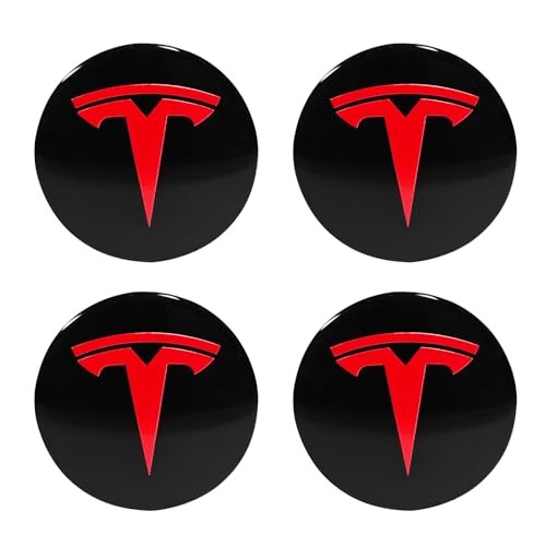 4 Pack Aluminum Waterproof Wheel Cover Center Emblem Sticker for Tesla Model 3