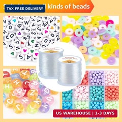 0.8mm & 1.0mm Elastic String for Bracelets, 2 Rolls Strong Stretchy Bracelet Str