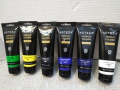 ARTEZA Acrylic Paint, Set OF 6-Colors 120 ml/4.06 oz Unique Colors (READ)