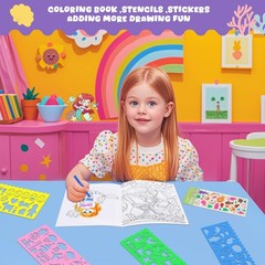 Art Supplies, Mermaid Drawing & Coloring Set with Crayons, Colored Pencils, M…