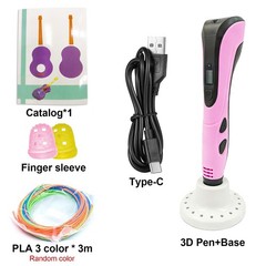 3D Printing Pen Set 3D Drawing Pen with Led Display PLA Filament DIY Art Craft