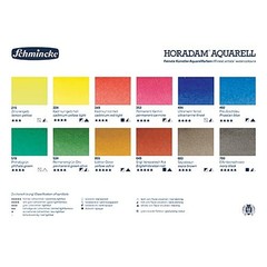 Schmincke – HORADAM AQUARELL Compact Color Box with 12 Finest Watercolor Colo…