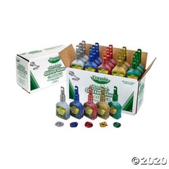 NEW CRAYOLA GLITTER GLUE BULK CLASSPACK 20 4 OZ BOTTLES 5 COLORS SLIME BULK
