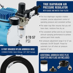 Cool Runner II Airbrush Kit with Dual Fan Air Compressor, 3 Airbrushes, Clean…