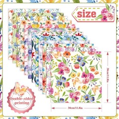 Konsait 24 Sheets Spring Floral Scrapbook Paper 12×12, Double Multicolor