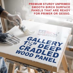 18″ x 18″ Gallery 1-1/2″ Profile Depth Artist Wood Pouring Panel Boards 2-Pack