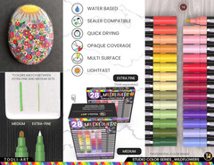 28 Wildflower Colors Acrylic Paint Pens Studio Color Series Markers Set 3Mm Medi