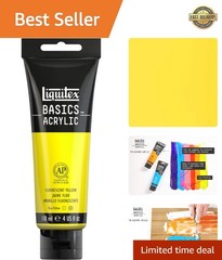 BASICS Acrylic Paint, 118ml 4-oz Tube, Fluorescent Yellow