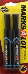 Quick-Dry Chisel Tip Black Permanent Markers – 2 Pack, Perfect for Any Surface
