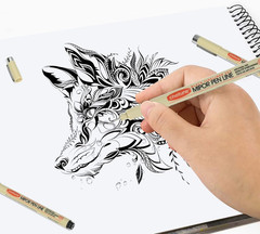 Micro Fineliner Set, 6 Pack Black Micro Fine Point Drawing Waterproof Archival I