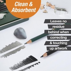 Faber-Castell Erasers – Drawing Art kneaded Erasers, Large Size Grey – 4 Pack