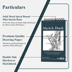 Small Sketchbook 5.5″ X 8.5″ – 2 Pack Top Spiral Mini Sketch Pad, Small Sketch B
