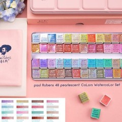 Paul Rubens Artist Grade 48 Colors Watercolor Set, Glitter Metallic Paints Set