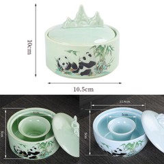 Ink Pool Table with Cover Ceramic Cartridge Bowl Plate Supplies Pen Holder NEW.