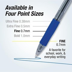 G2 Fine Point 0.7mm Rollerball Pens in Blue Ink, Refillable, 12 Count for School