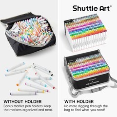 Artistic 310-Color Dual Tip Marker Collection with White Highlighters & Storage#