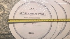 Transon 4 Round Canvas Panels for Painting 12inch Wrapped