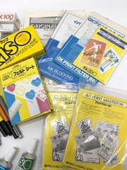 Huge RISO Print Gocco Consumables Lot – Masters Inks Bulbs Screens Pens Filters