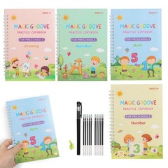 16Pcs Grooved Magic Practice Copybook Set Children’s Handwriting Book Practice