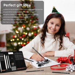 Drawing Sketching Pencil Set 24 Piece Pro Artist Sketch Kit – Graphite Pencils