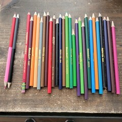 Vintage LOT of 24 Used Colored Pencils Rose Art Cra-Z-Art Multi Colors Mixed