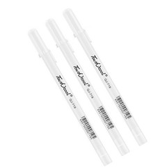 3Pcs White Gel Ink Marker Pen Drawing Art Fine Tip Sketching Painting Tool 0.8mm