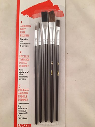 Linzer 5-Pc. Artist Paint Brush Set, 1/2″ Flat