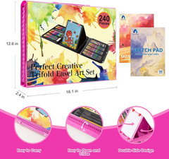 Vigorfun Art Supplies, 240-Piece Drawing Art Kit, Gifts for Kids Girls Boys Teen