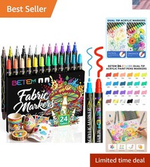 Creative Dual Tip Acrylic Paint Pens – 24 Color Art Supplies for Every Occasion