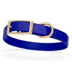 Dog Pet Collar with Brass Hardware Size M W 3/4” L 15” – 18” Blueberry Royal