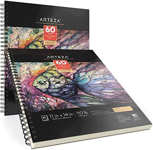 Arteza Mixed Media Pad | 11 x 14 | 60 Sheets – Pack of 2