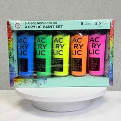 The Supply Lines 5 Piece Neon Acrylic Paint Set 2.5oz Tubes Fluorescent 003-6794