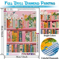 Pink Book Diamond Art Kits for Adults Beginners, 3 Pack 5D Diamond Painting Kits