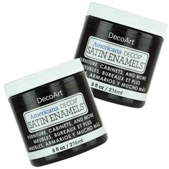 Americana Decor Satin Enamels – 2 Pack 8 Oz Classic Black Acrylic Paint Set f…