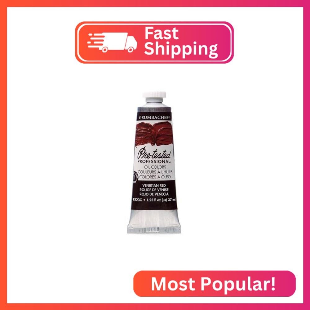 Grumbacher Pre-Tested Oil Paint, 37ml/1.25 Ounce, Venetian Red (P223G)