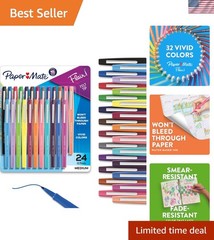 Medium Point 24 Pack Flair Felt Tip Pens – Multi-Surface for Home & Office
